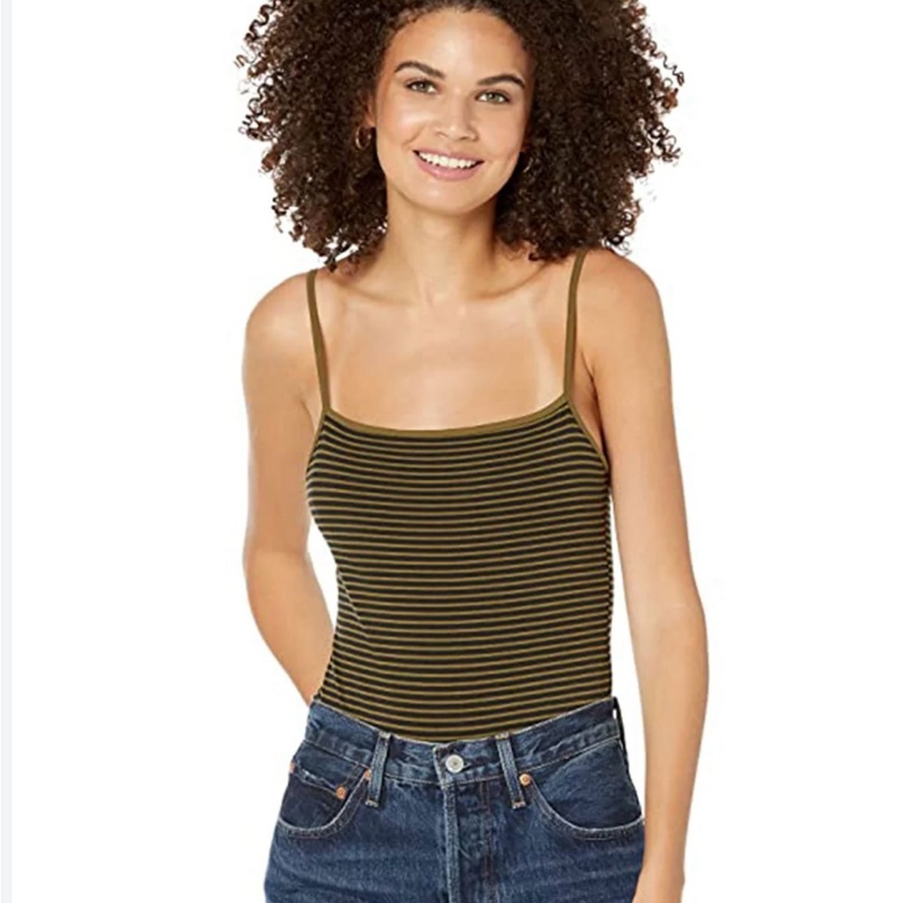 Striped Olive Green Women's Levi’s body suit